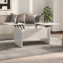Berkfield Home Coffee Table High Gloss White 80x50x42.5 cm Engineered Wood