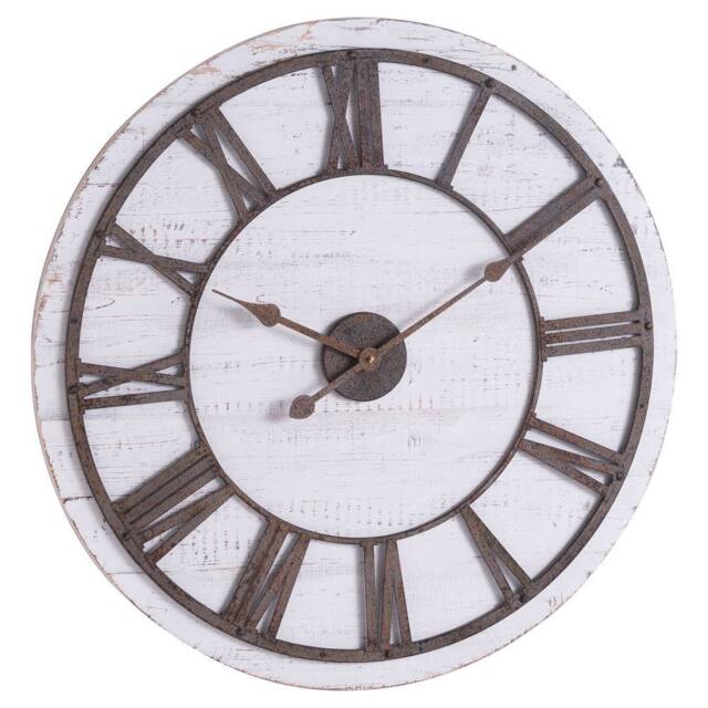 Love Lace Rustic Wooden Clock With Aged Numerals & Hands in Brown - image 1