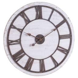 Love Lace Rustic Wooden Clock With Aged Numerals & Hands in Brown