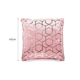 Voltico Foil Printed Filled Cushion 43 × 43 cm - Charcoal or Pink - Size: 43 cm x 43 cm - thumbnail 3
