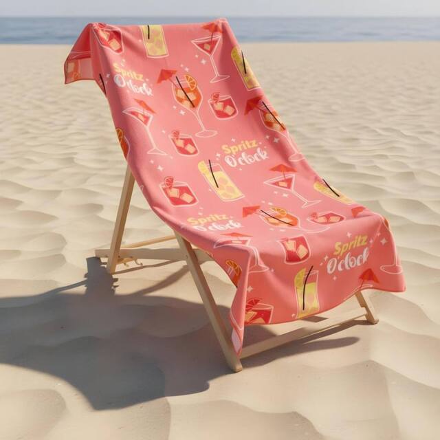 OHS Aperol Spritz Beach Towel Bath Travel Quick Dry Microfibre Absorbent - image 1