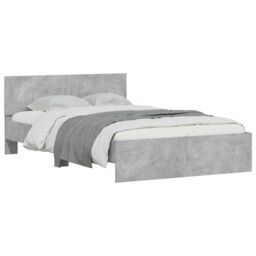 Berkfield Home Bed Frame with Headboard & LED Concrete Grey 120x190 cm Small Double - thumbnail 5