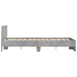 Berkfield Home Bed Frame with Headboard & LED Concrete Grey 120x190 cm Small Double - thumbnail 8
