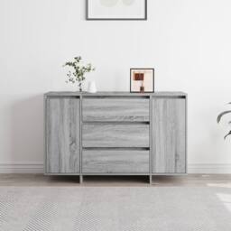 Berkfield Home Sideboard Grey Sonoma 120x41x75 cm Engineered Wood - Size: 120 x 41 x 75 cm - thumbnail 3