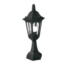Loops Outdoor IP44 1 Bulb Wall Ground Pedestal Lamp Light Black LED E27 100W d02091 - thumbnail 1