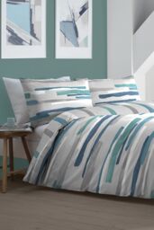 Fusion 'Clifton' Colourful Abstract Print Duvet Cover Set in Teal - Size: Single - thumbnail 2