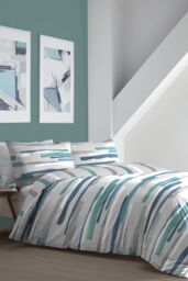 Fusion 'Clifton' Colourful Abstract Print Duvet Cover Set in Teal - Size: Single - thumbnail 1