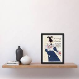 Artery8 La Revue Blanche Advert Vintage Framed Wall Art Print Toulouse Lautrec in Blue - Size: A4 - thumbnail 4
