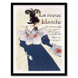 Artery8 La Revue Blanche Advert Vintage Framed Wall Art Print Toulouse Lautrec in Blue - Size: A4 - thumbnail 1