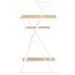 Berkfield Home Desk with Shelf White & Oak 116x50x93 cm - Size: 116 x 50 x 93 cm - thumbnail 3