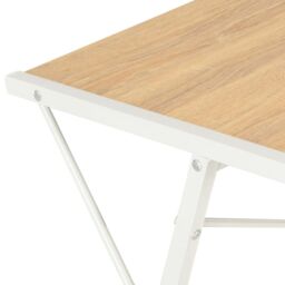 Berkfield Home Desk with Shelf White & Oak 116x50x93 cm - Size: 116 x 50 x 93 cm - thumbnail 6