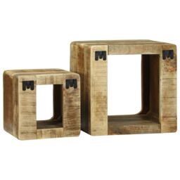 Berkfield Home TV Unit 36x36x30 cm Solid Wood Mango in Brown - Size: 36 x 36 x 30 cm - thumbnail 7