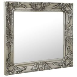 Berkfield Home Wall Mirror Baroque Style 50x50 cm Silver - thumbnail 2