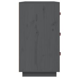 Berkfield Home Sideboard Grey 80x40x75 cm Solid Wood Pine - Size: 80 x 40 x 75 cm - thumbnail 5