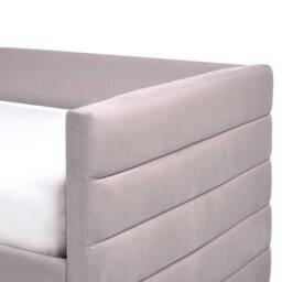 Wyld and Coco Velvet Daybed Light Grey 90 x 200 cm with Slatted Base and Drawers - Size: Single - thumbnail 8