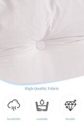Washable Wedge Headboard Pillow with Storage Pocket in White - Size: Large - thumbnail 4