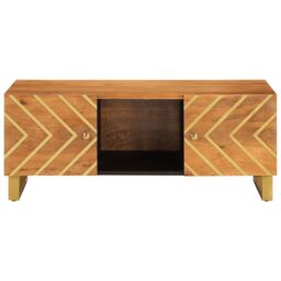 Berkfield Home Coffee Table Brown & Black 100x54x40 cm Solid Wood Mango - Size: 100 x 54 x 40 cm - thumbnail 4
