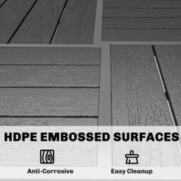 OUTSUNNY 5 Pieces Garden Dining Set, Outdoor Furniture with HDPE Table in Black - thumbnail 4