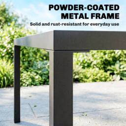 OUTSUNNY 5 Pieces Garden Dining Set, Outdoor Furniture with HDPE Table in Black - thumbnail 6