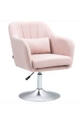ERGOVEXA Swivel Linen Fabric Accent Chair Contemporary Vanity Armchair, Pink - thumbnail 1