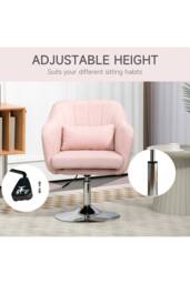 ERGOVEXA Swivel Linen Fabric Accent Chair Contemporary Vanity Armchair, Pink - thumbnail 4