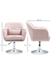 ERGOVEXA Swivel Linen Fabric Accent Chair Contemporary Vanity Armchair, Pink - thumbnail 2