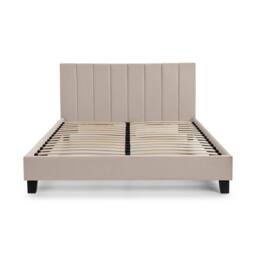 Cheshire Pebble Cream Velvet Upholstered Bed - Double (135cm) - thumbnail 4