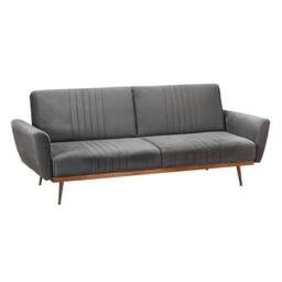Lemon Pavilion Furniture Nico Sofa Bed - Velvet - L83 x W210 x H85 cm - Grey - Size: 1 Pack - thumbnail 1