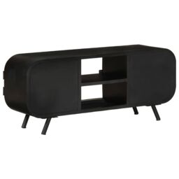 Berkfield Home TV Cabinet 110x30x45 cm Solid Reclaimed Wood in Brown - Size: 110 x 30 x 45 cm - thumbnail 3