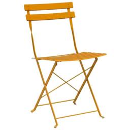 Berkfield Home Outdoor Chairs Mustard Metal Compact Foldable Outdoor Chair - thumbnail 4