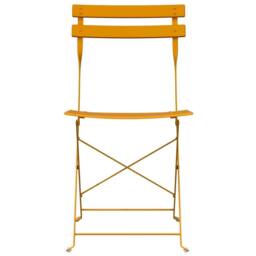 Berkfield Home Outdoor Chairs Mustard Metal Compact Foldable Outdoor Chair - thumbnail 5