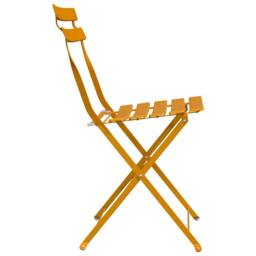 Berkfield Home Outdoor Chairs Mustard Metal Compact Foldable Outdoor Chair - thumbnail 6