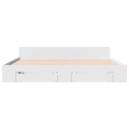 Berkfield Home Bed Frame with Drawers without Mattress White 180x200 cm Super King - thumbnail 4