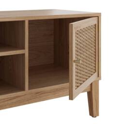 Wyld Haus Waterford Oak & Rattan TV Unit 2 Doors in Natural - thumbnail 4