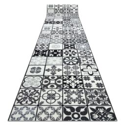 RugsX Anti-Slip Azulejo Runner in Grey - Size: 57 cm x 480 cm - thumbnail 1