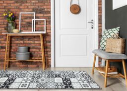 RugsX Anti-Slip Azulejo Runner in Grey - Size: 57 cm x 480 cm - thumbnail 3