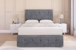 "Sloomy Cambridge Coniston Divan Base No Drawers-54"" Headboard & 12"" Footboard in Dark Grey - Size: Small Double" - thumbnail 1