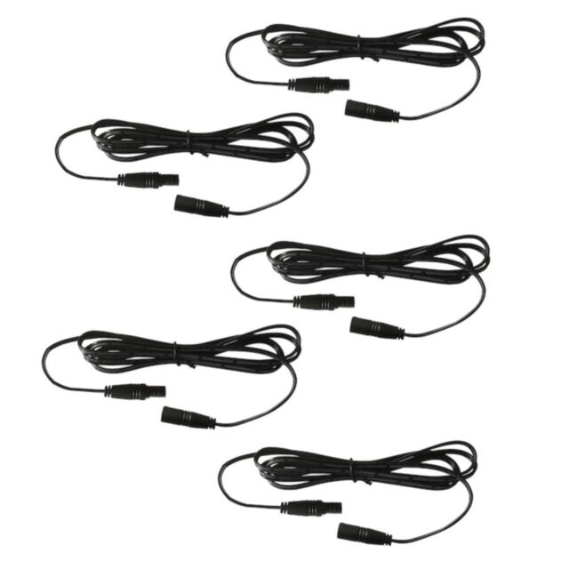 First Choice Lighting Pack of 5 x 1m Head Extension Leads - for use with our White & Blue Decking Kits only in Black - image 1