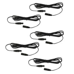 First Choice Lighting Pack of 5 x 1m Head Extension Leads - for use with our White & Blue Decking Kits only in Black - thumbnail 1