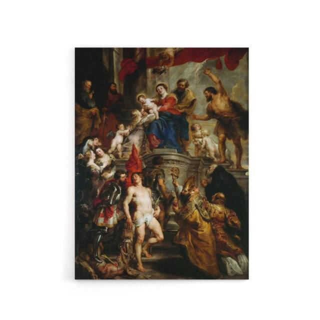 "Artery8 Peter Paul Rubens Mystic Marriage of Saint Catherine Canvas Art Print - Size: W12"" x H16""" - image 1