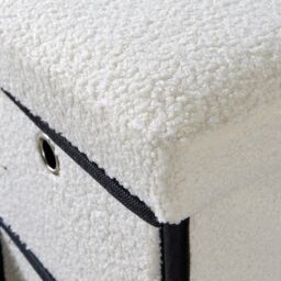Home Source Folding Ottoman Chest Solid Sturdy Storage Bedding Box Trunk in Cream - thumbnail 6
