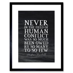 "Artery8 Wall Art Print Slate Quote Winston Churchill Human Conflict Artwork Framed 9X7 Inch in Black - Size: W7"" x H9""" - thumbnail 1