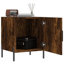 Berkfield Home Bedside Cabinets 2 pcs Smoked Oak 40x40x50 cm Engineered Wood in Brown - Size: 40 x 40 x 50 cm - thumbnail 3