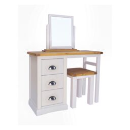 Cabinet Bits Loreo 3 Drawer Dressing Table Set Chrome Cup Handle in Light Grey - thumbnail 1