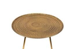 Madison & Mayfair Large Antique Gold Round Metal Coffee Table - thumbnail 4