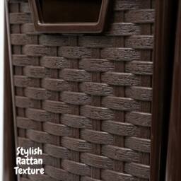 Kelvenix 3 Tier Plastic Choco Brown Medium Rattan Storage Drawers Unit - Size: 0.6m2 - thumbnail 4