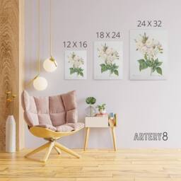 "Artery8 Noisette Rose Floral Redoute Vintage Canvas Wall Art in White - Size: W18"" x H24""" - thumbnail 4