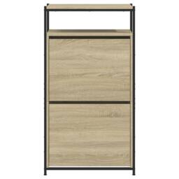Berkfield Home Shoe Cabinet Sonoma Oak 60x34x112 cm Engineered Wood in Light Oak - Size: 60 x 34 x 112 cm - thumbnail 5