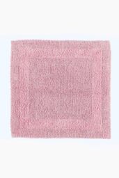 Homescapes Luxury Square Bath Mat 1600GSM 100% Cotton Reversible Shower Mat, 50cm in Baby Pink