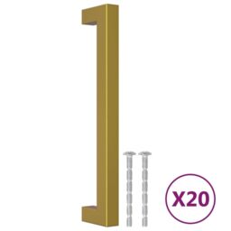 Berkfield Home Cabinet Handles 20 pcs Gold 160 mm Stainless Steel - thumbnail 2
